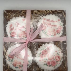 Coffret de sablés fête des mères - 4 biscuits artisanaux