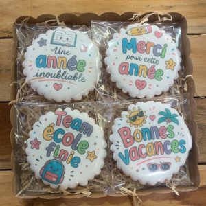 Coffret de 4 biscuits décorés – Collection “Une année inoubliable”