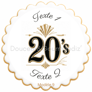 Sablés personnalisés thème Année 20 – Biscuits artisanaux décorés à la glace royale 10 modèles aux choix