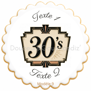 Sablés personnalisés thème Année 30 – Biscuits artisanaux décorés à la glace royale 10 modèles aux choix