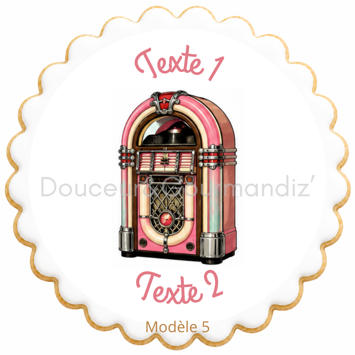 Sablés personnalisés thème Année 50 – Biscuits artisanaux décorés à la glace royale 10 modèles aux choix – Image 4