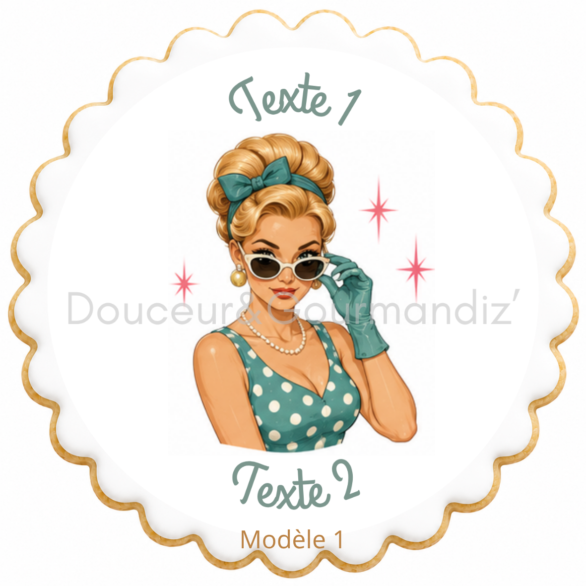 Sablés personnalisés thème Année 60 – Biscuits artisanaux décorés à la glace royale 10 modèles aux choix – Image 10