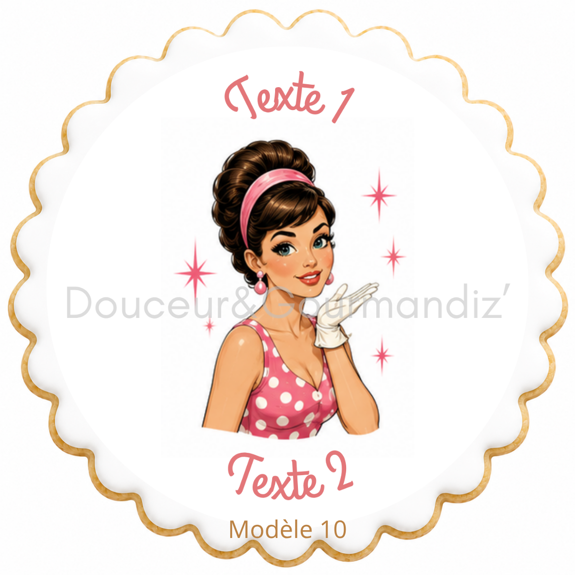 Sablés personnalisés thème Année 60 – Biscuits artisanaux décorés à la glace royale 10 modèles aux choix – Image 8