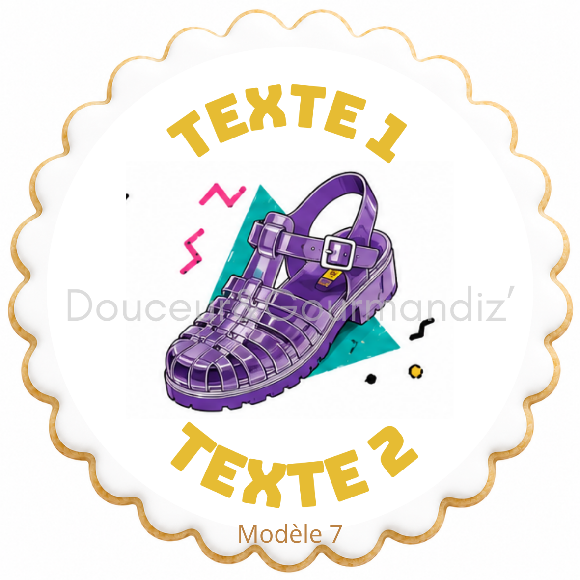 Sablés personnalisés thème Année 90 – Biscuits artisanaux décorés à la glace royale 10 modèles aux choix – Image 3