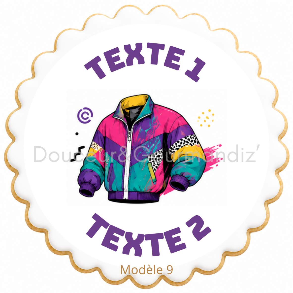 Sablés personnalisés thème Année 90 – Biscuits artisanaux décorés à la glace royale 10 modèles aux choix – Image 10