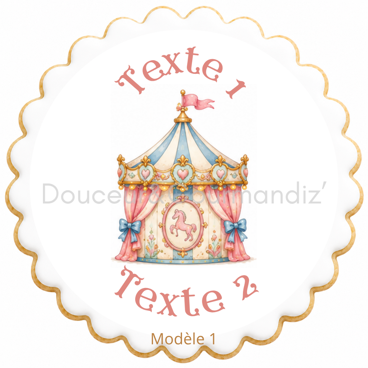 Sablés personnalisés thème Carrousel – Biscuits artisanaux décorés à la glace royale 10 modèles aux choix – Image 9