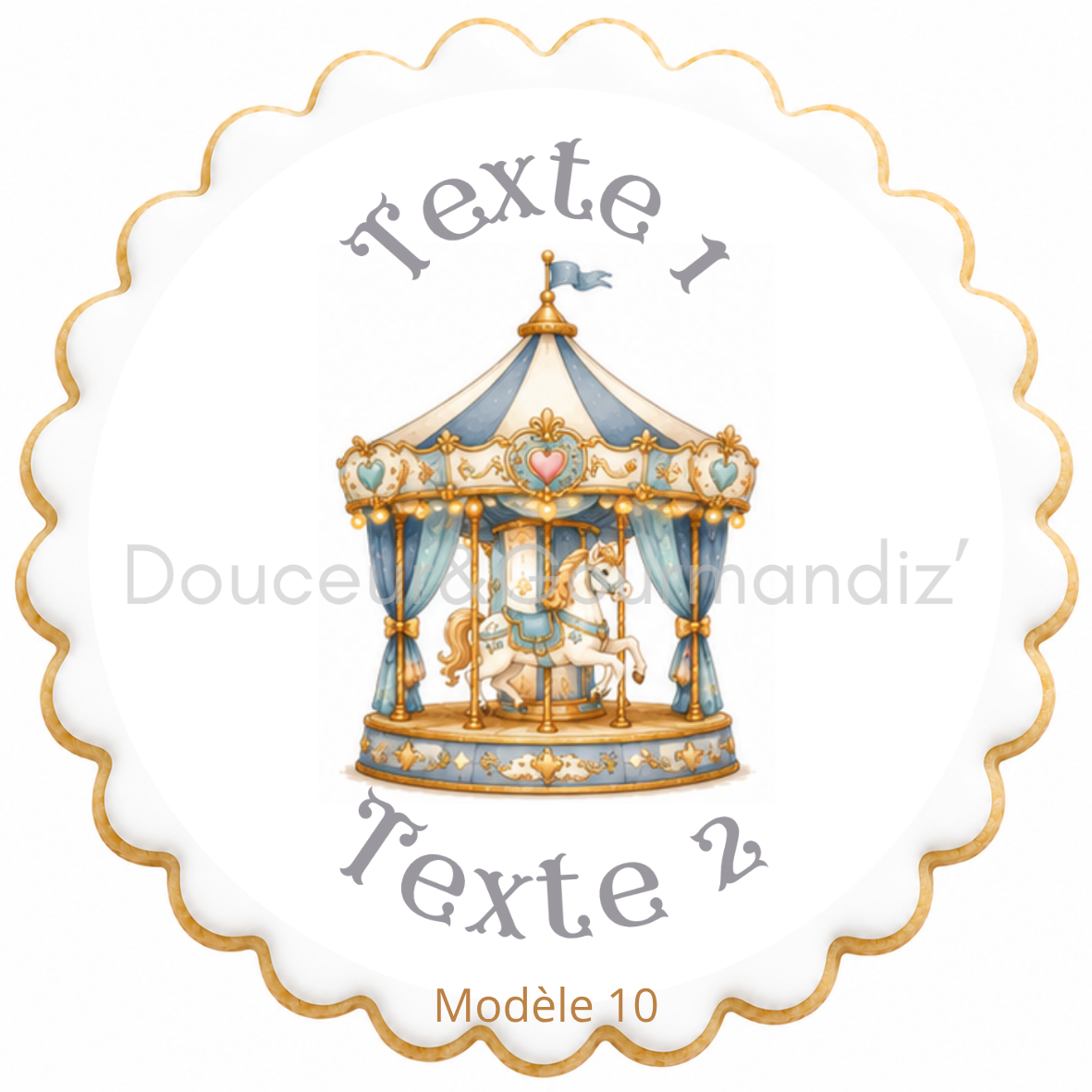 Sablés personnalisés thème Carrousel – Biscuits artisanaux décorés à la glace royale 10 modèles aux choix – Image 10