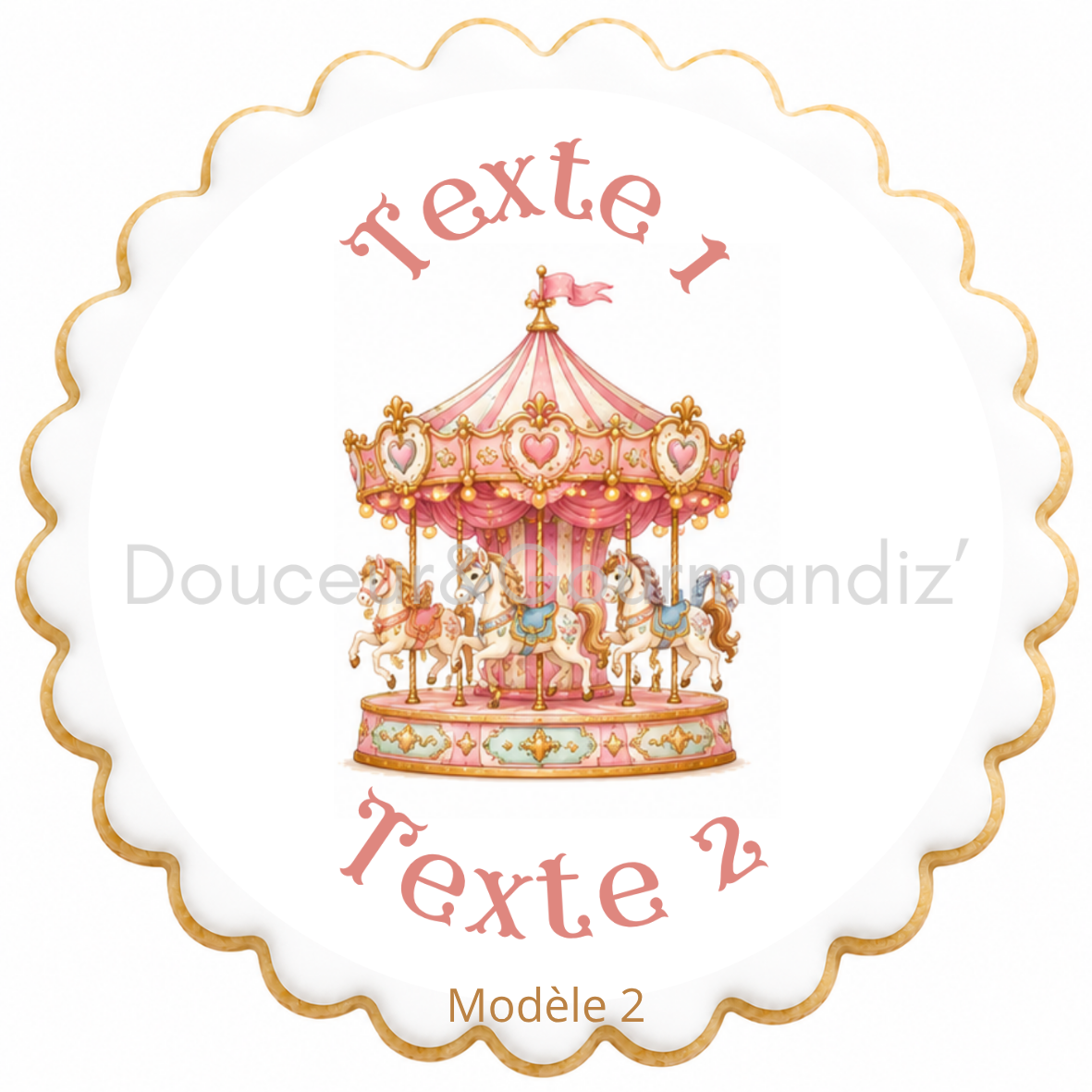 Sablés personnalisés thème Carrousel – Biscuits artisanaux décorés à la glace royale 10 modèles aux choix – Image 8