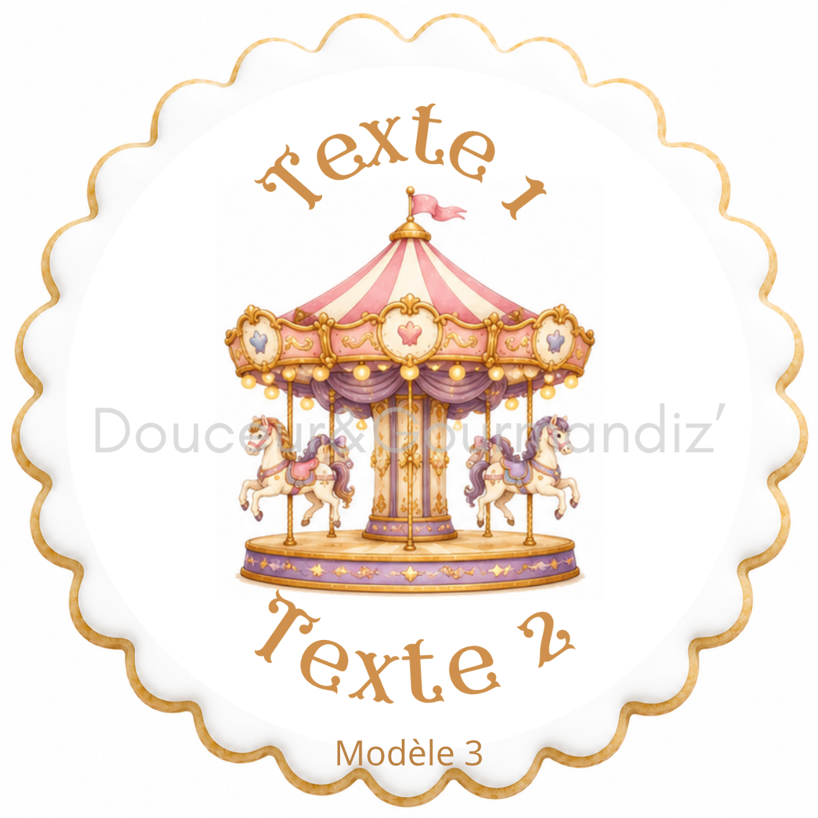 Sablés personnalisés thème Carrousel – Biscuits artisanaux décorés à la glace royale 10 modèles aux choix – Image 7