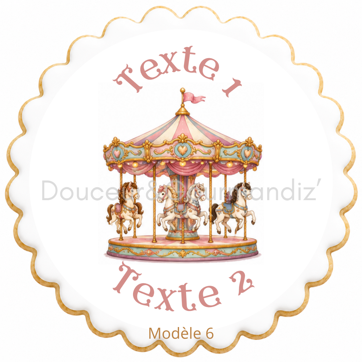 Sablés personnalisés thème Carrousel – Biscuits artisanaux décorés à la glace royale 10 modèles aux choix – Image 4