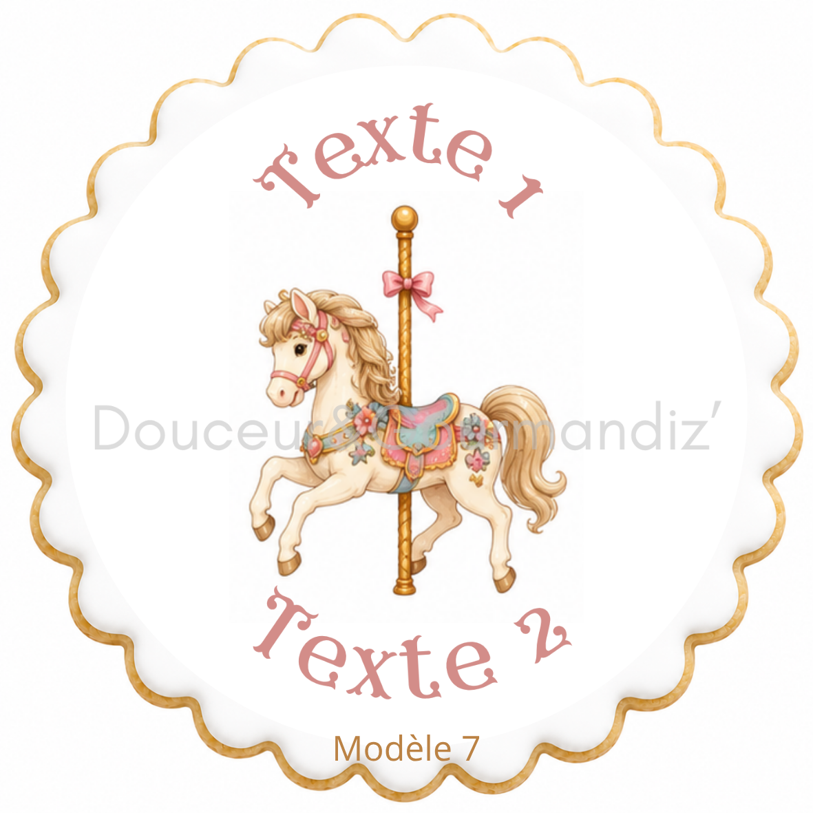 Sablés personnalisés thème Carrousel – Biscuits artisanaux décorés à la glace royale 10 modèles aux choix – Image 3