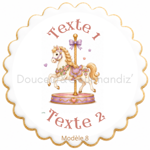 Sablés personnalisés thème Carrousel – Biscuits artisanaux décorés à la glace royale 10 modèles aux choix