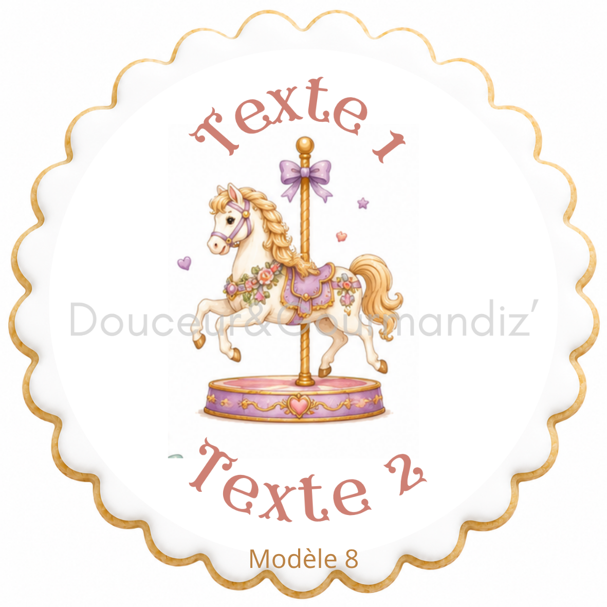 Sablés personnalisés thème Carrousel – Biscuits artisanaux décorés à la glace royale 10 modèles aux choix
