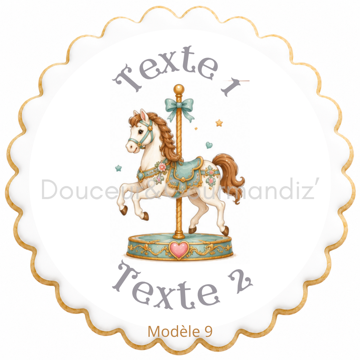Sablés personnalisés thème Carrousel – Biscuits artisanaux décorés à la glace royale 10 modèles aux choix – Image 2