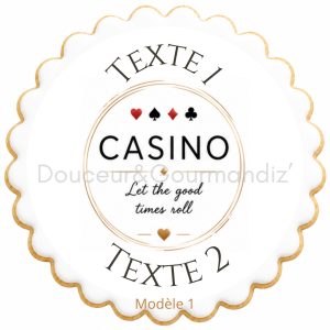 Sablés personnalisés thème Casino – Biscuits artisanaux décorés à la glace royale 10 modèles aux choix