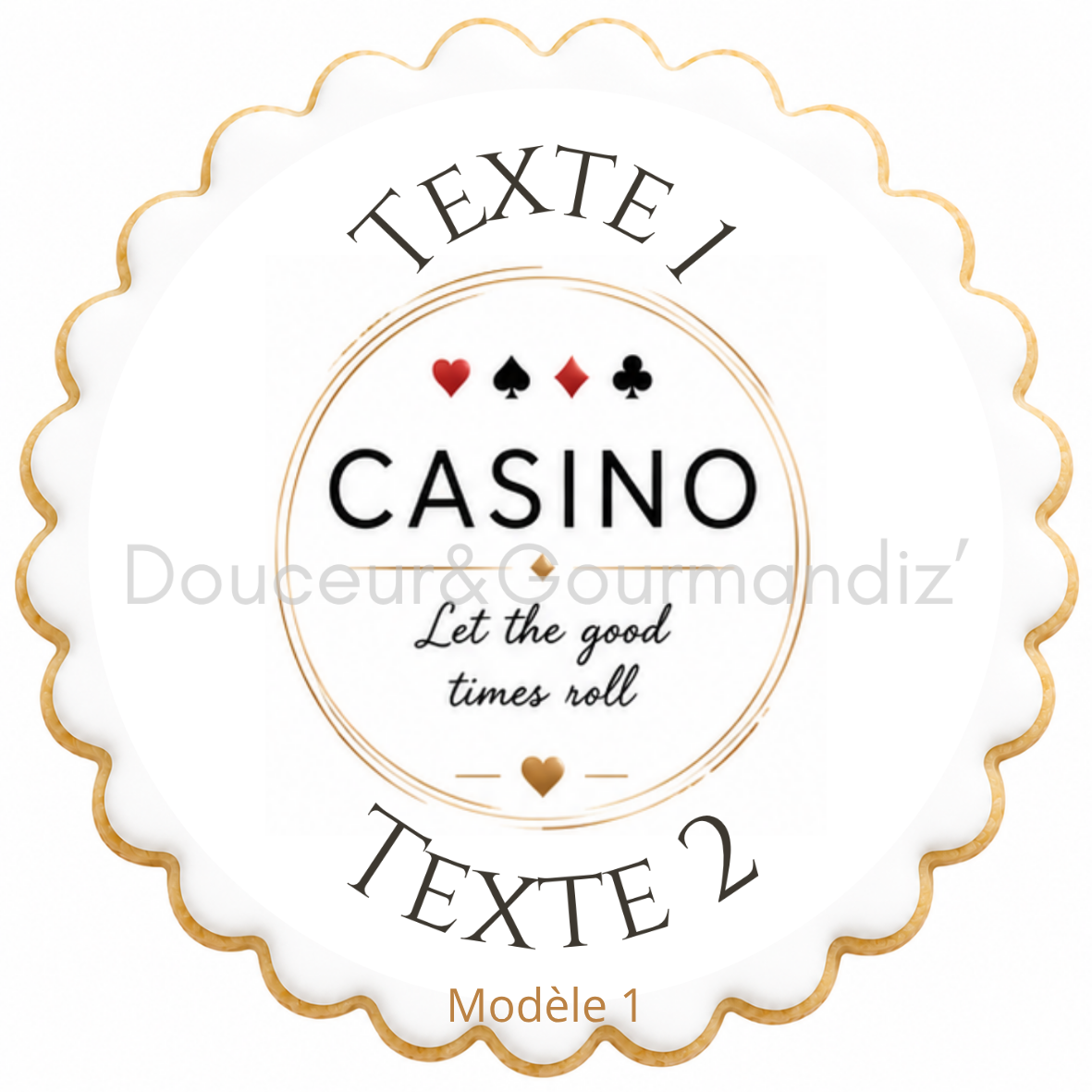 Sablés personnalisés thème Casino – Biscuits artisanaux décorés à la glace royale 10 modèles aux choix