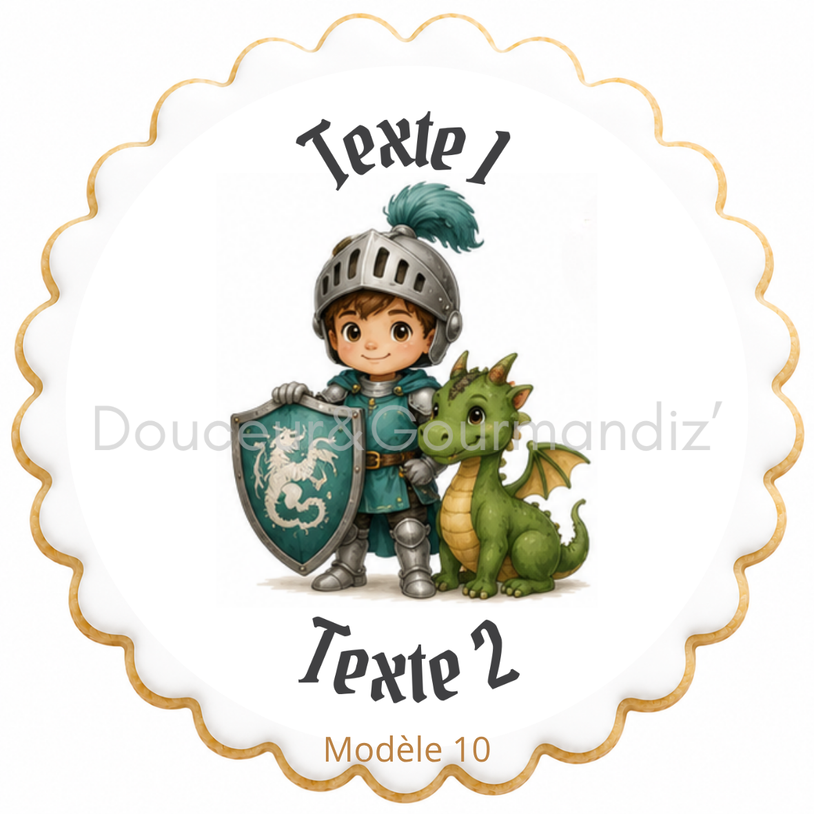 Sablés personnalisés thème Chevalier enfant – Biscuits artisanaux décorés à la glace royale 10 modèles aux choix – Image 10