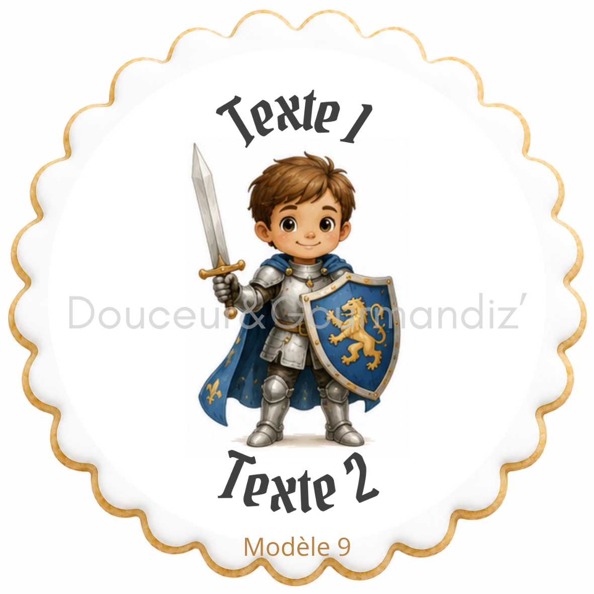 Sablés personnalisés thème Chevalier enfant – Biscuits artisanaux décorés à la glace royale 10 modèles aux choix – Image 2