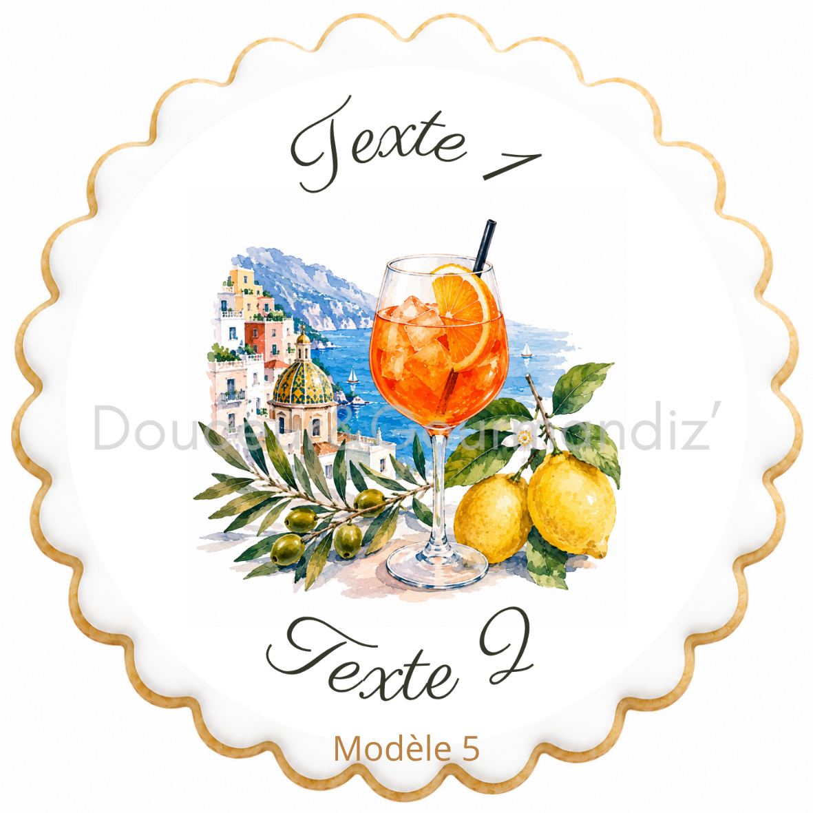 Sablés personnalisés thème Dolce vita – Biscuits artisanaux décorés à la glace royale 10 modèles aux choix – Image 4