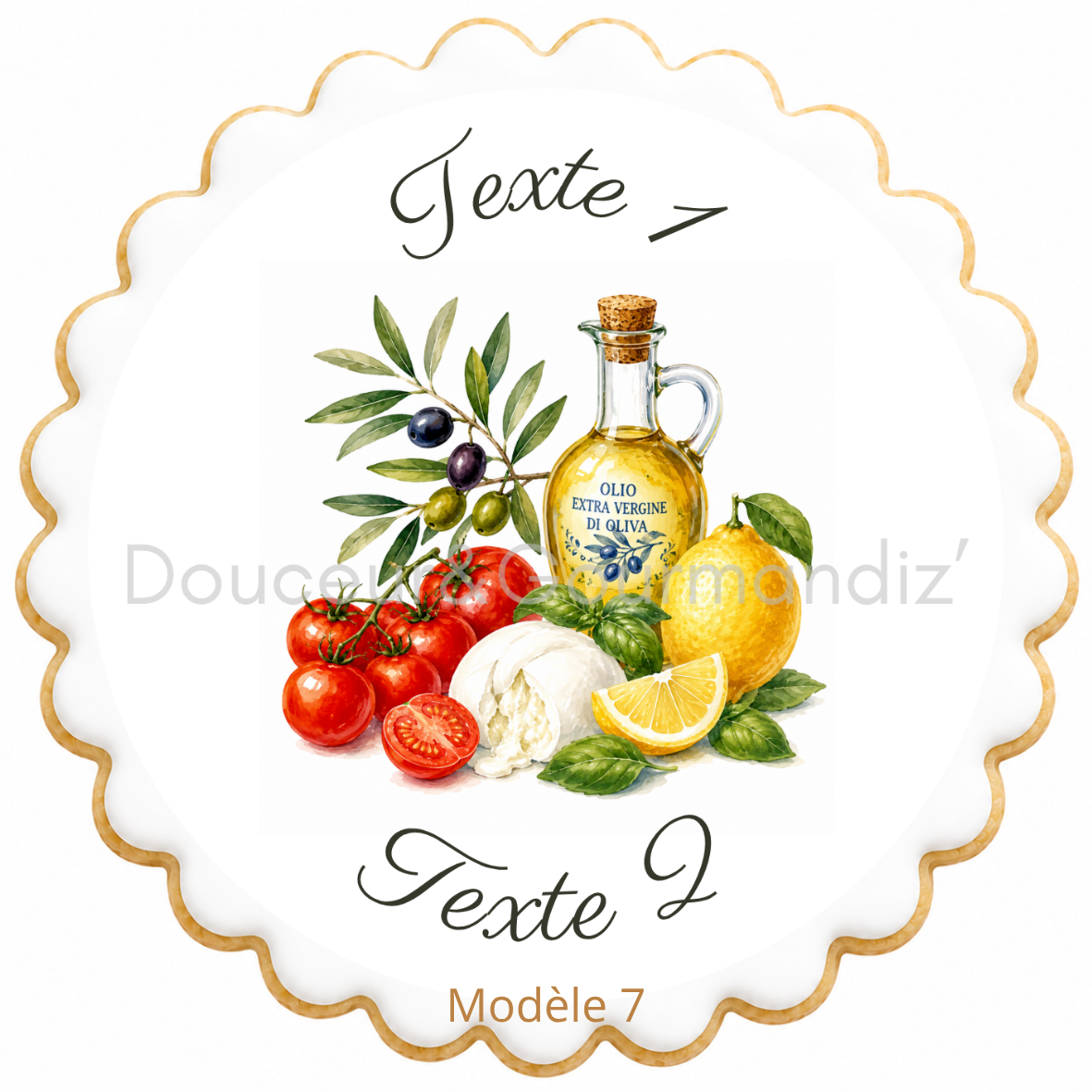 Sablés personnalisés thème Dolce vita – Biscuits artisanaux décorés à la glace royale 10 modèles aux choix – Image 3