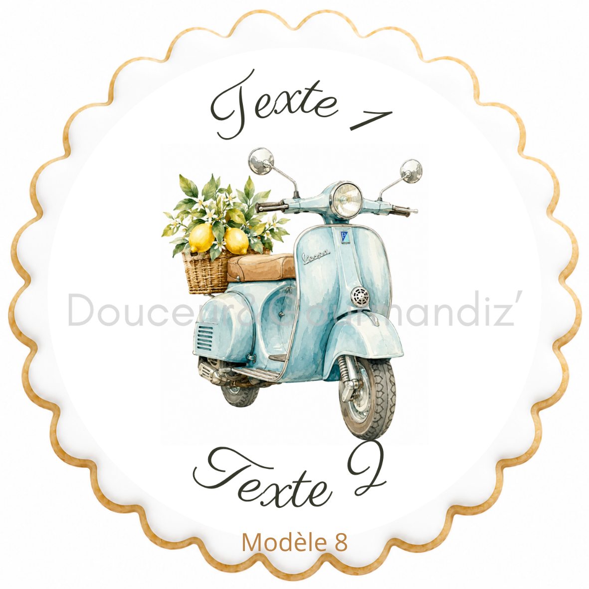Sablés personnalisés thème Dolce vita – Biscuits artisanaux décorés à la glace royale 10 modèles aux choix – Image 2
