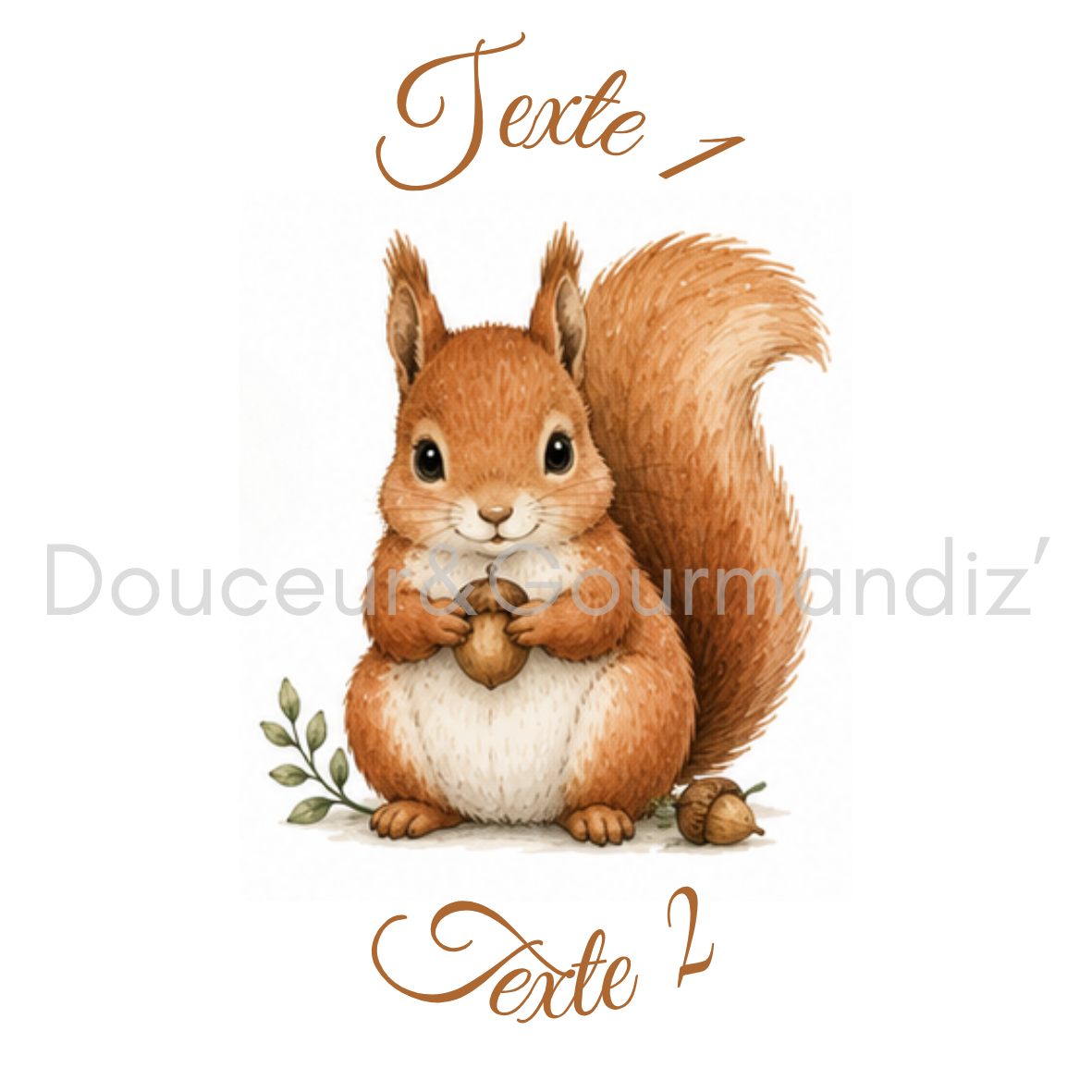 Sablés personnalisés thème écureuil – Biscuits artisanaux décorés à la glace royale 10 modèles aux choix – Image 6