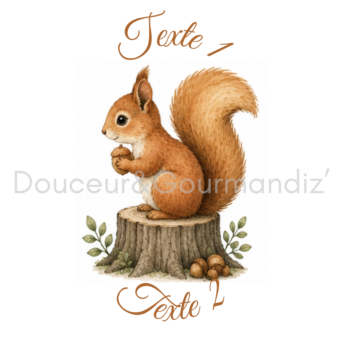 Sablés personnalisés thème écureuil – Biscuits artisanaux décorés à la glace royale 10 modèles aux choix – Image 5