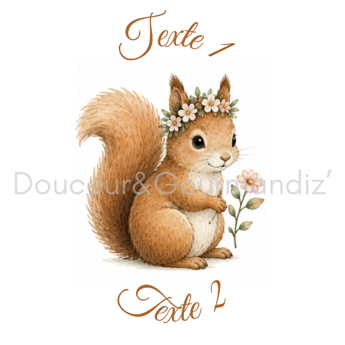 Sablés personnalisés thème écureuil – Biscuits artisanaux décorés à la glace royale 10 modèles aux choix – Image 4