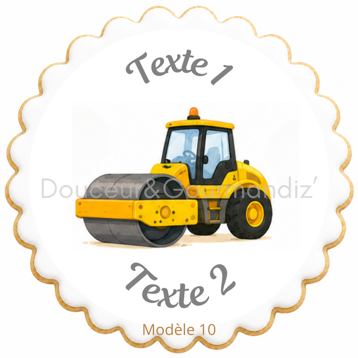 Sablés personnalisés thème Engin de chantier – Biscuits artisanaux décorés à la glace royale 10 modèles aux choix – Image 7