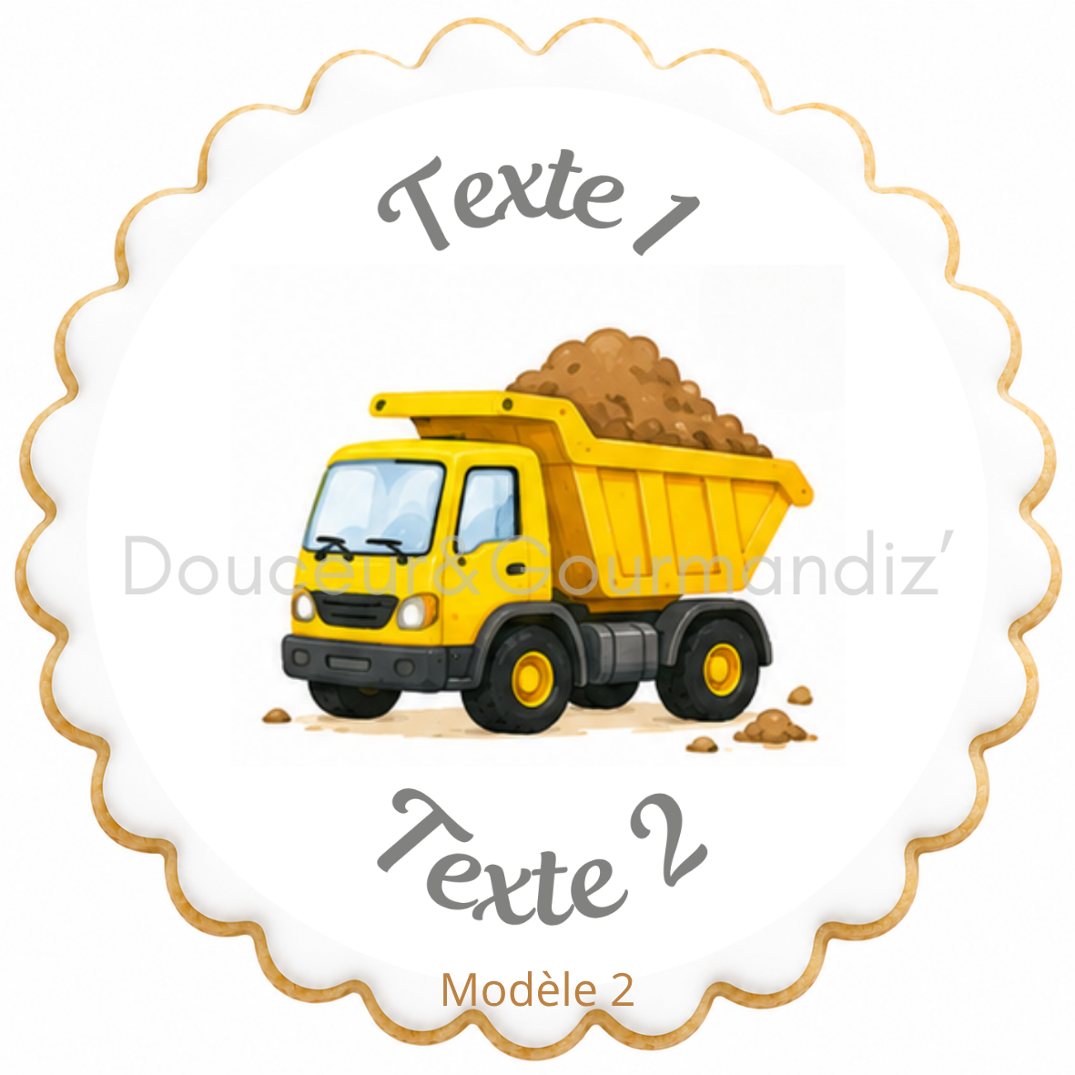 Sablés personnalisés thème Engin de chantier – Biscuits artisanaux décorés à la glace royale 10 modèles aux choix – Image 5