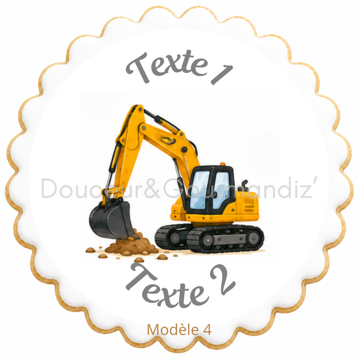 Sablés personnalisés thème Engin de chantier – Biscuits artisanaux décorés à la glace royale 10 modèles aux choix – Image 3