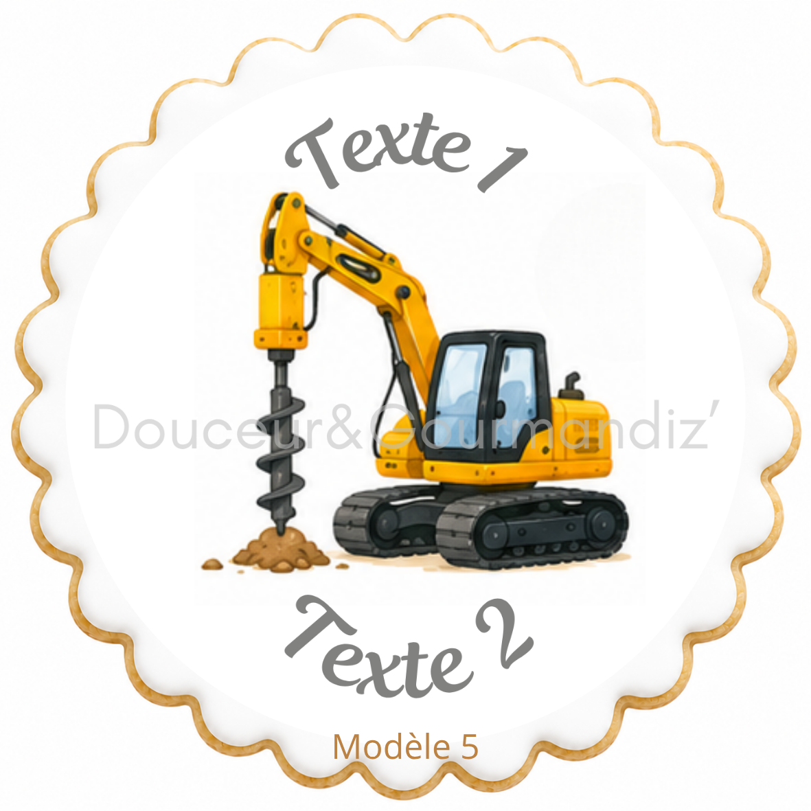 Sablés personnalisés thème Engin de chantier – Biscuits artisanaux décorés à la glace royale 10 modèles aux choix – Image 2