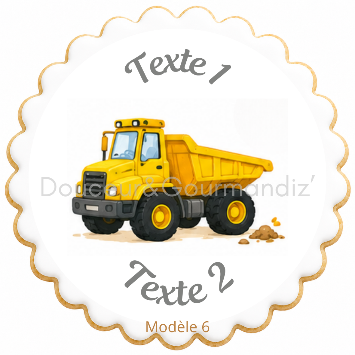 Sablés personnalisés thème Engin de chantier – Biscuits artisanaux décorés à la glace royale 10 modèles aux choix – Image 10
