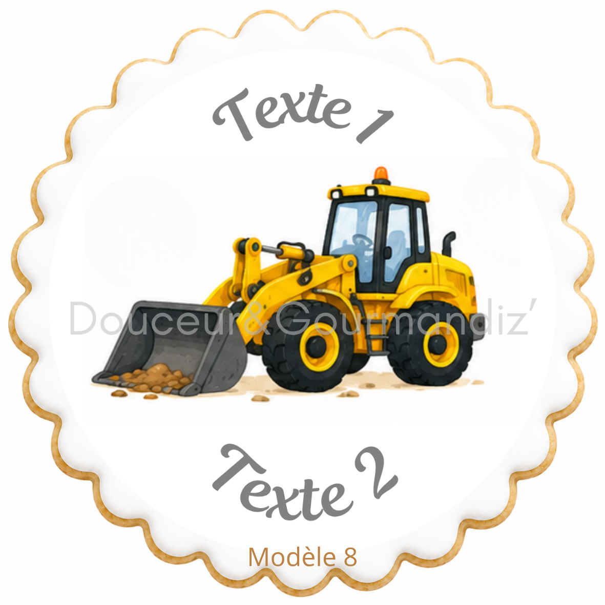 Sablés personnalisés thème Engin de chantier – Biscuits artisanaux décorés à la glace royale 10 modèles aux choix – Image 9