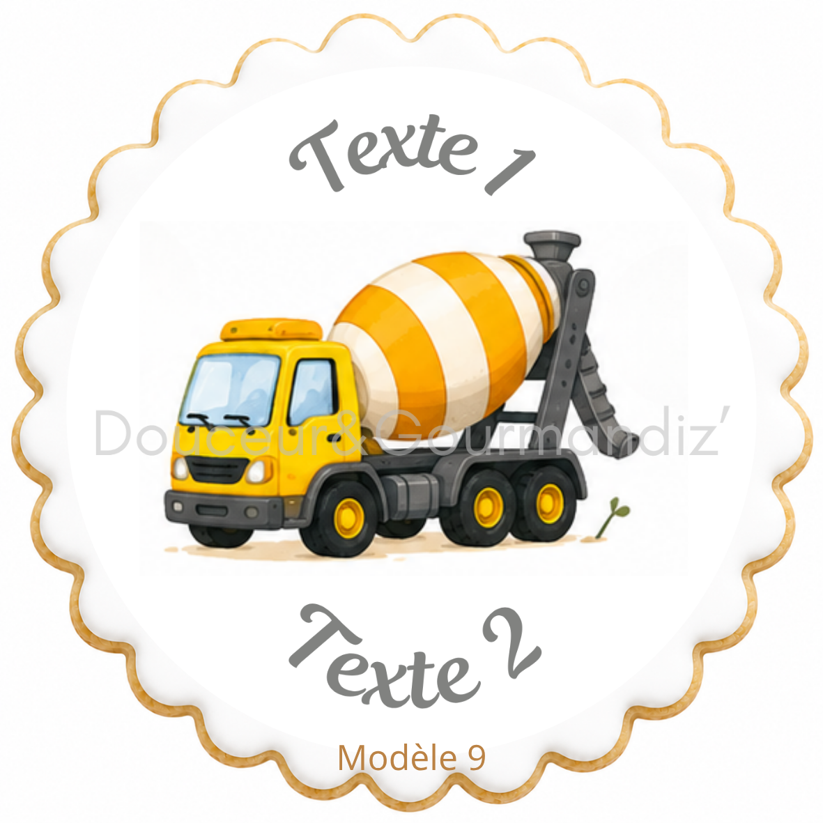 Sablés personnalisés thème Engin de chantier – Biscuits artisanaux décorés à la glace royale 10 modèles aux choix – Image 8