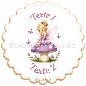 Sablés personnalisés thème Fée – Biscuits artisanaux décorés à la glace royale 10 modèles aux choix