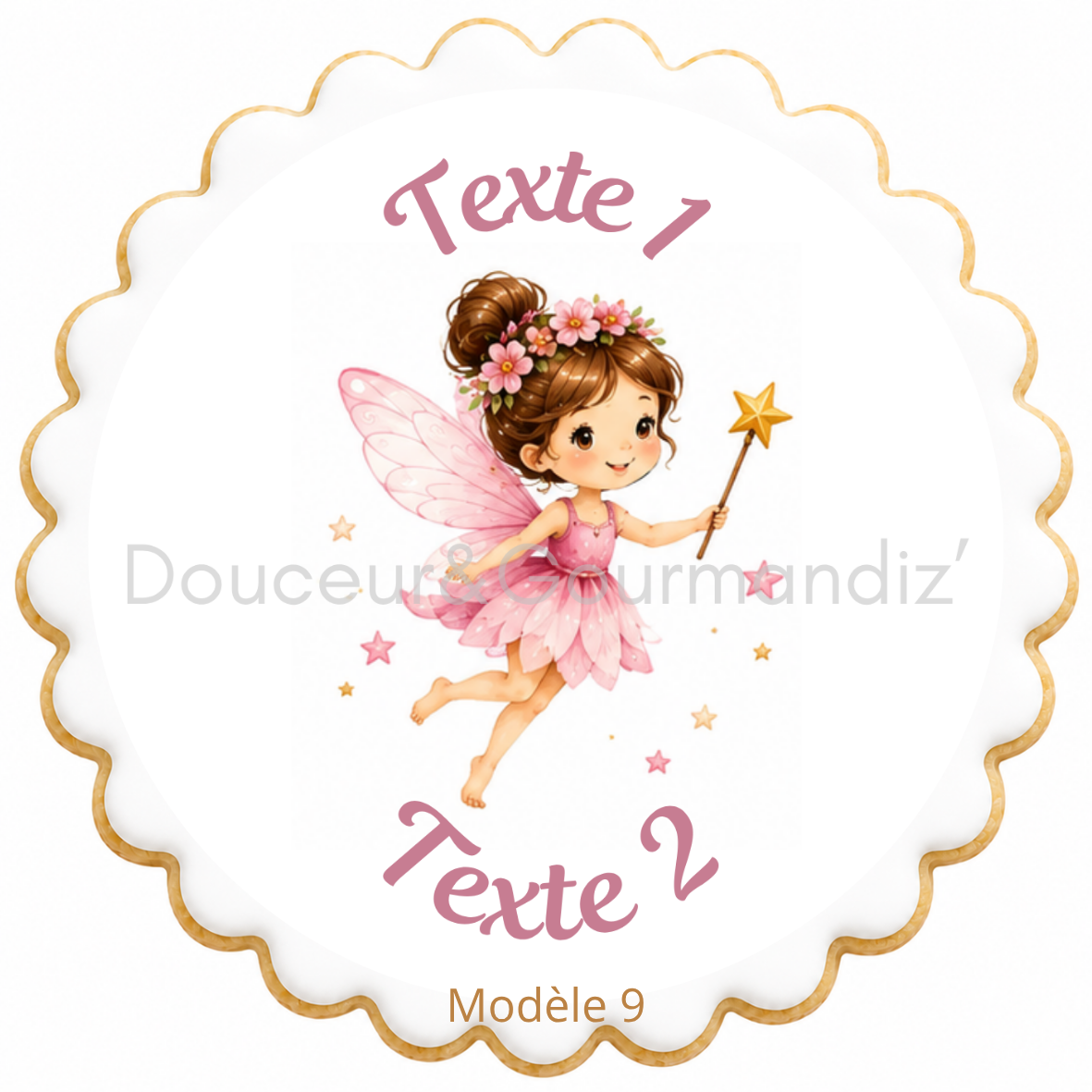 Sablés personnalisés thème Fée – Biscuits artisanaux décorés à la glace royale 10 modèles aux choix – Image 2