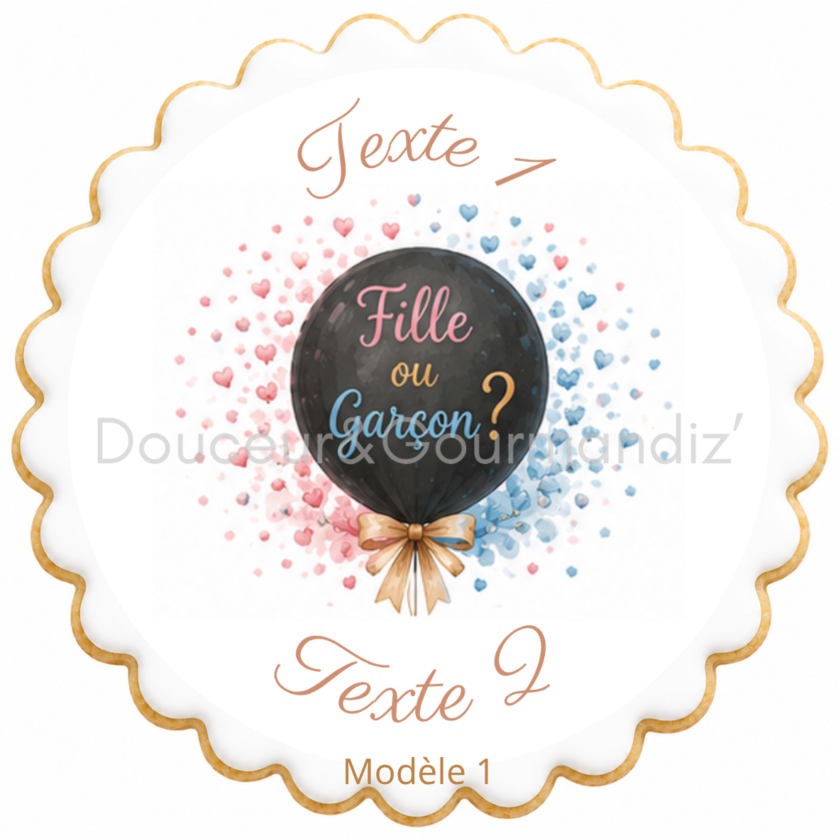 Sablés personnalisés thème Gender reveal – Biscuits artisanaux décorés à la glace royale 10 modèles aux choix – Image 9