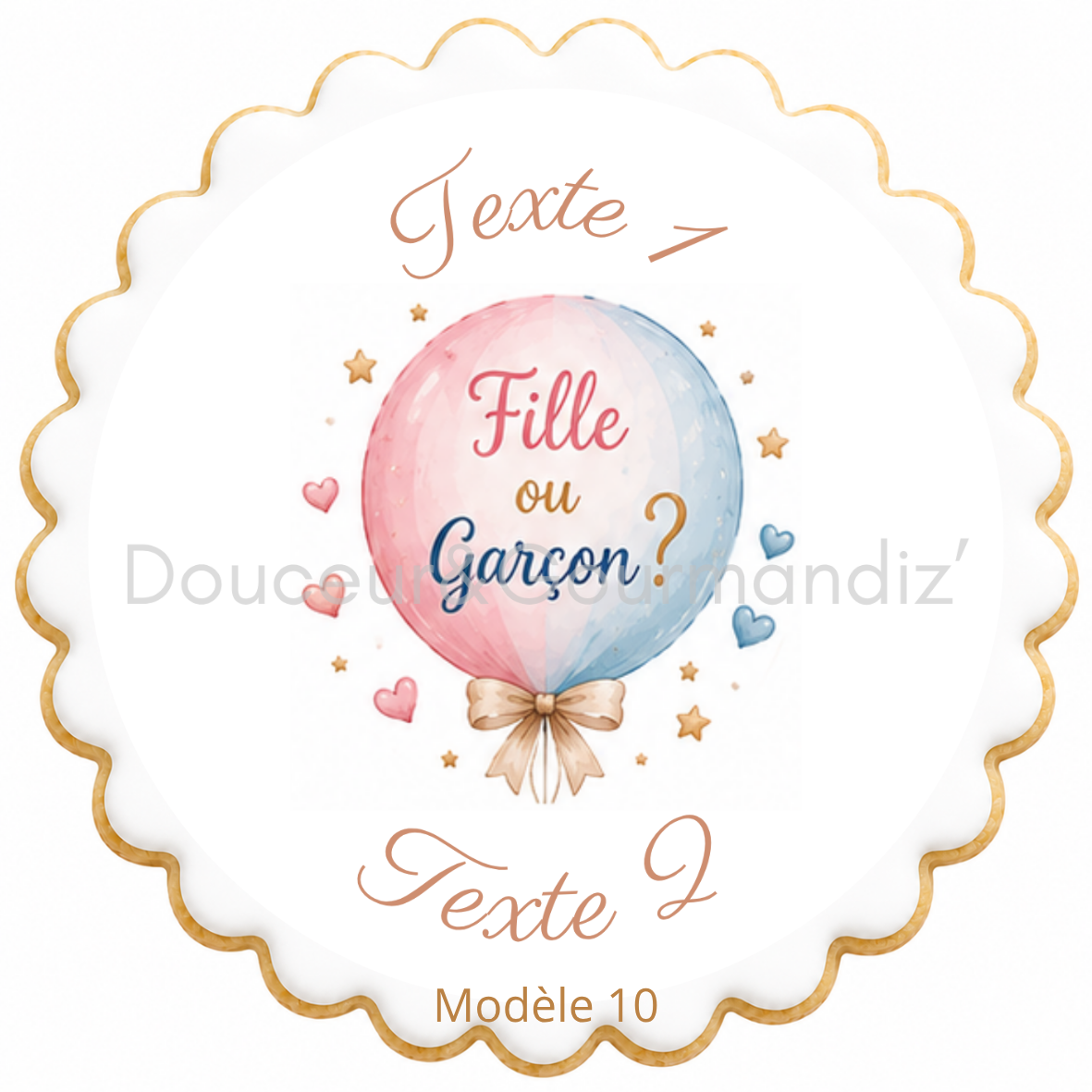 Sablés personnalisés thème Gender reveal – Biscuits artisanaux décorés à la glace royale 10 modèles aux choix – Image 10