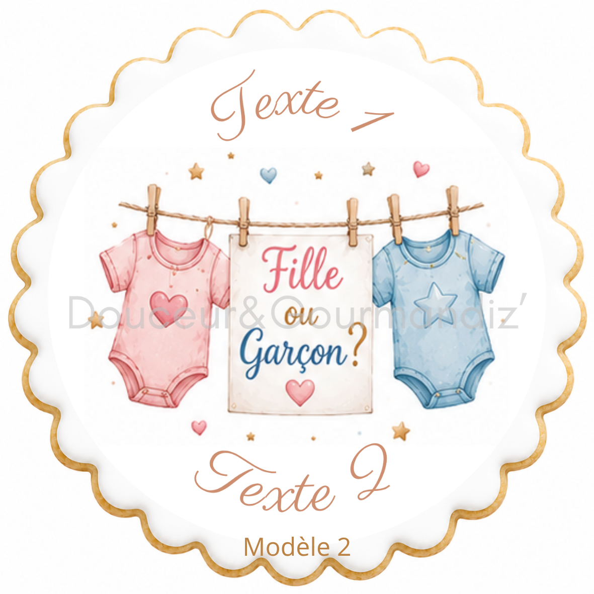 Sablés personnalisés thème Gender reveal – Biscuits artisanaux décorés à la glace royale 10 modèles aux choix – Image 8