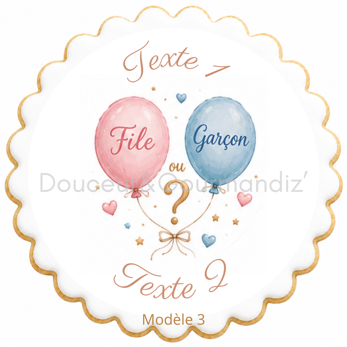 Sablés personnalisés thème Gender reveal – Biscuits artisanaux décorés à la glace royale 10 modèles aux choix – Image 7