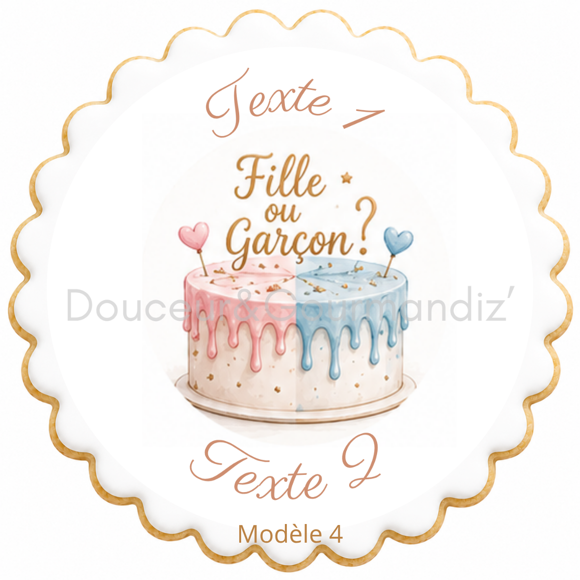 Sablés personnalisés thème Gender reveal – Biscuits artisanaux décorés à la glace royale 10 modèles aux choix – Image 6