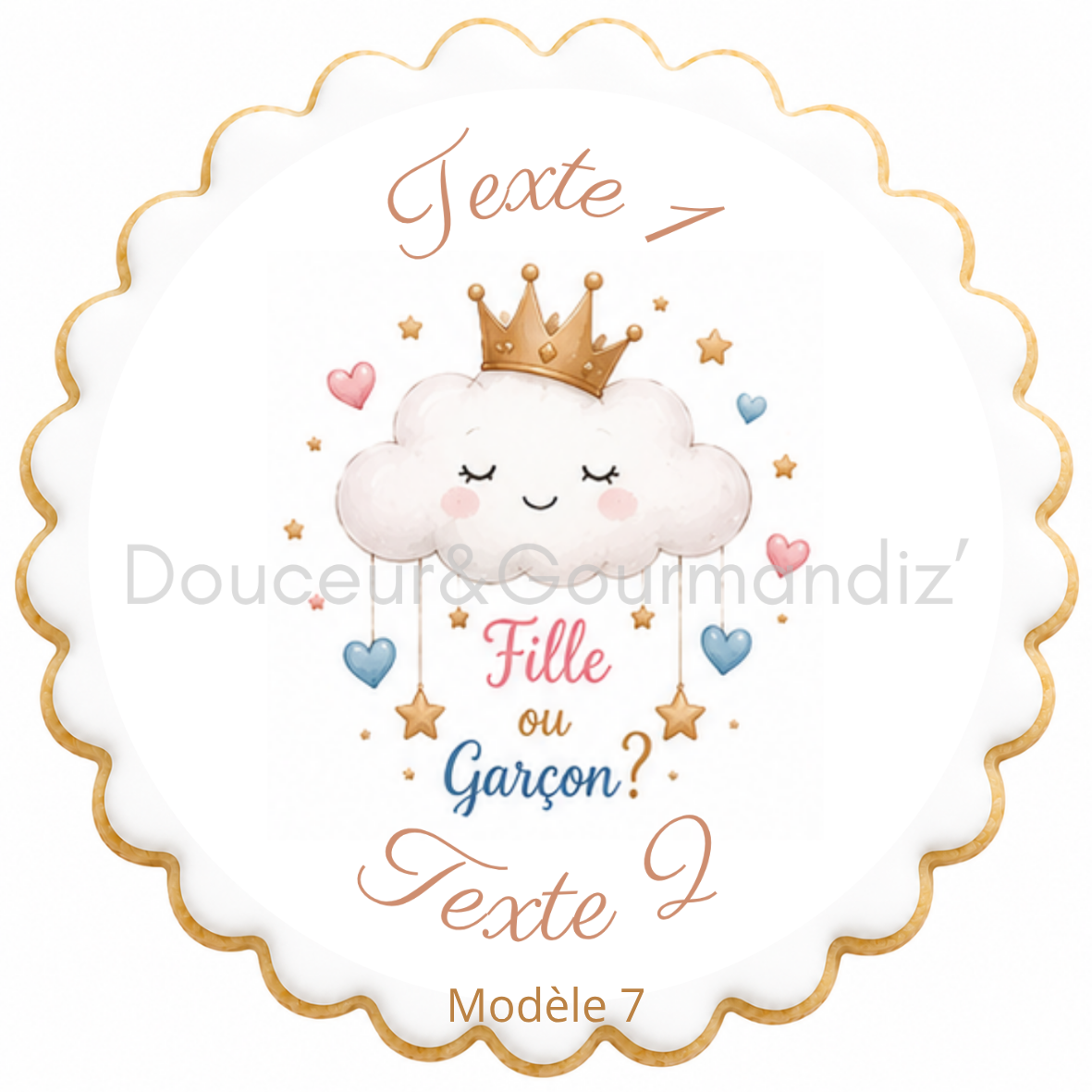 Sablés personnalisés thème Gender reveal – Biscuits artisanaux décorés à la glace royale 10 modèles aux choix – Image 3