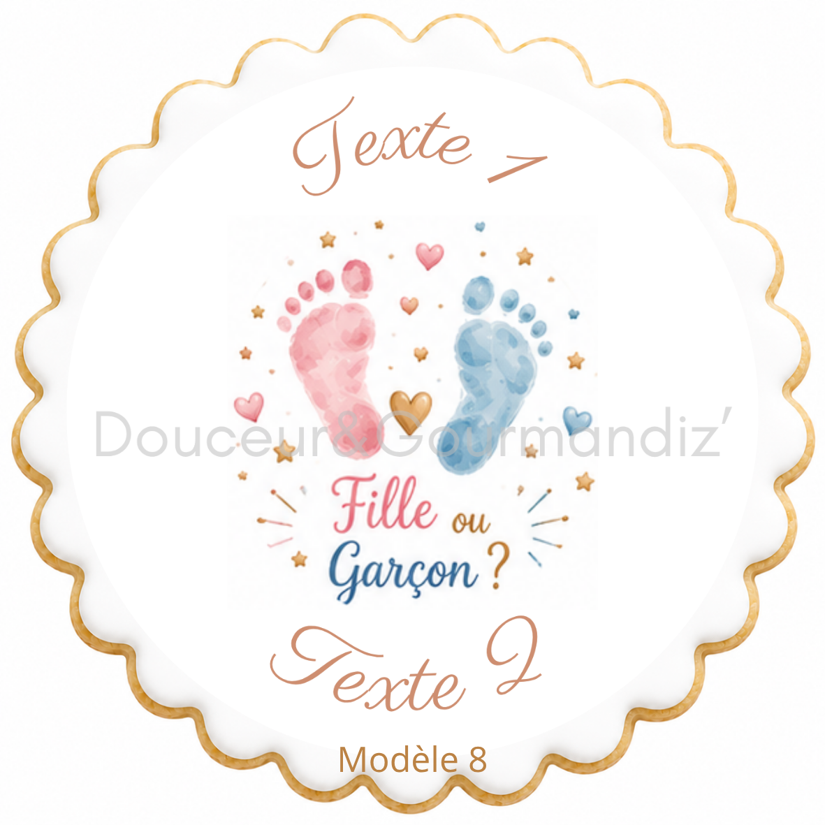 Sablés personnalisés thème Gender reveal – Biscuits artisanaux décorés à la glace royale 10 modèles aux choix – Image 2