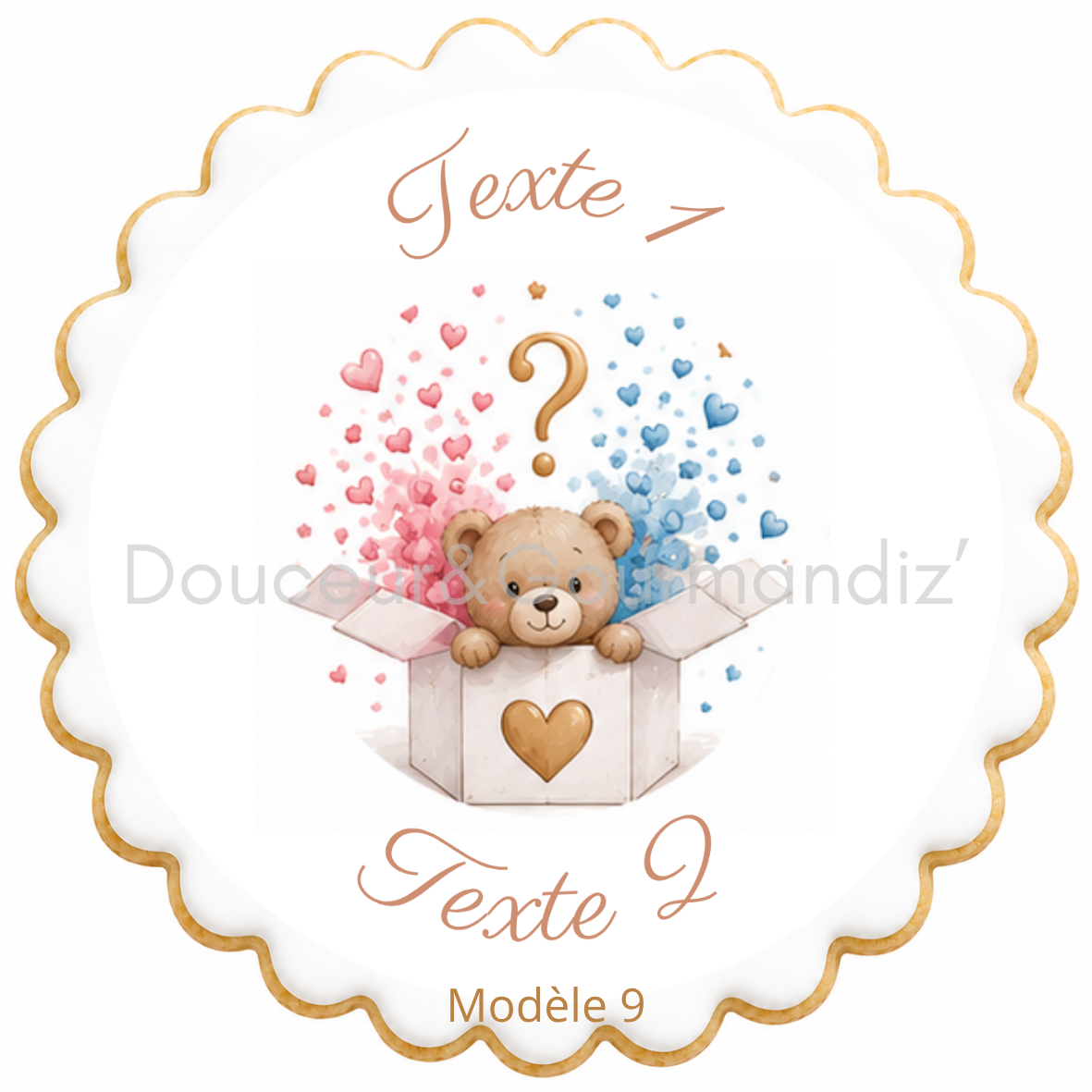 Sablés personnalisés thème Gender reveal – Biscuits artisanaux décorés à la glace royale 10 modèles aux choix