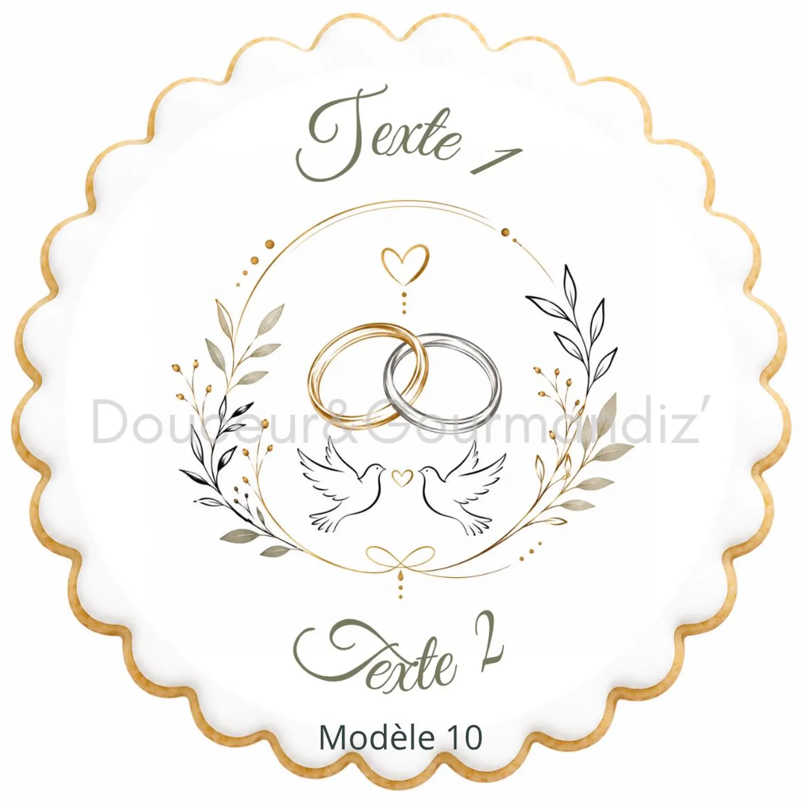 Sablés personnalisés thème mariage alliances – Biscuits artisanaux décorés à la glace royale 15 modèles aux choix – Image 10