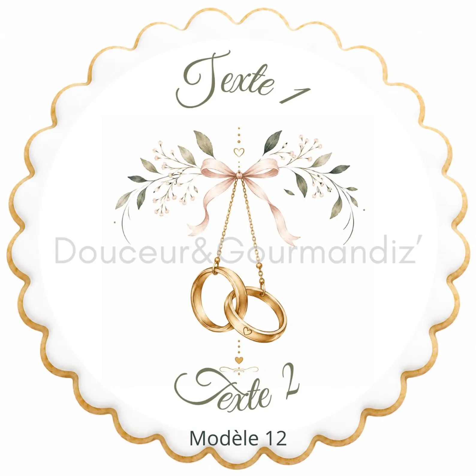 Sablés personnalisés thème mariage alliances – Biscuits artisanaux décorés à la glace royale 15 modèles aux choix – Image 11