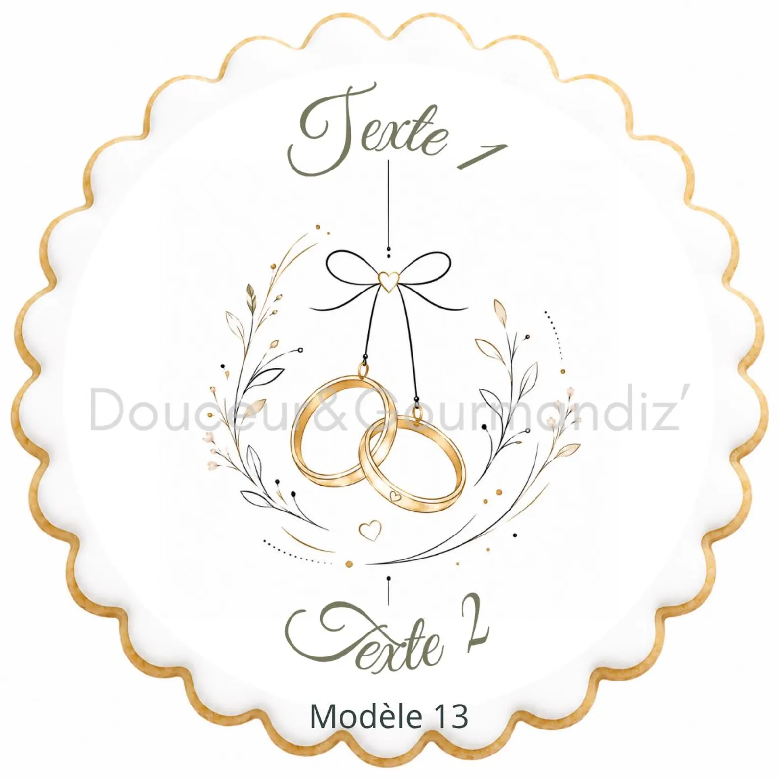 Sablés personnalisés thème mariage alliances – Biscuits artisanaux décorés à la glace royale 15 modèles aux choix – Image 12