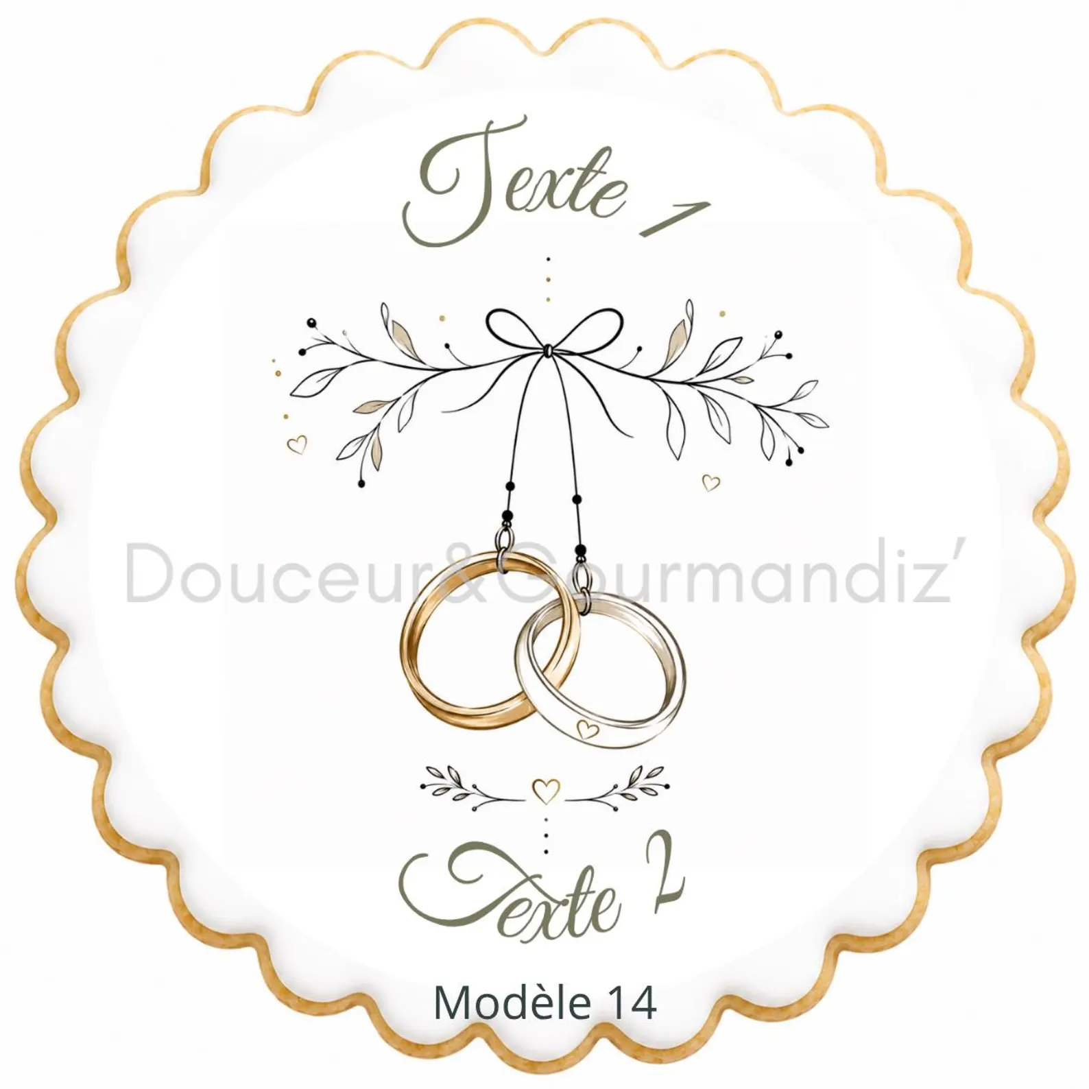 Sablés personnalisés thème mariage alliances – Biscuits artisanaux décorés à la glace royale 15 modèles aux choix – Image 13