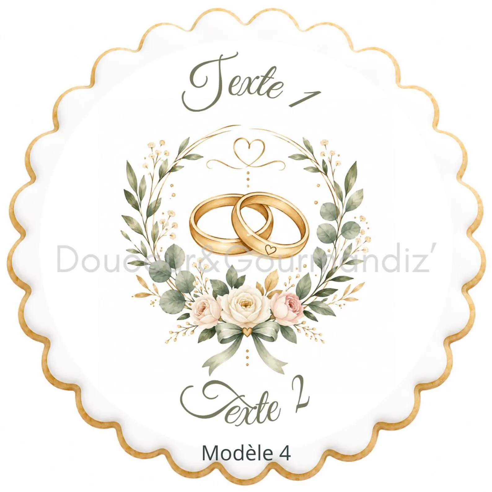 Sablés personnalisés thème mariage alliances – Biscuits artisanaux décorés à la glace royale 15 modèles aux choix – Image 4